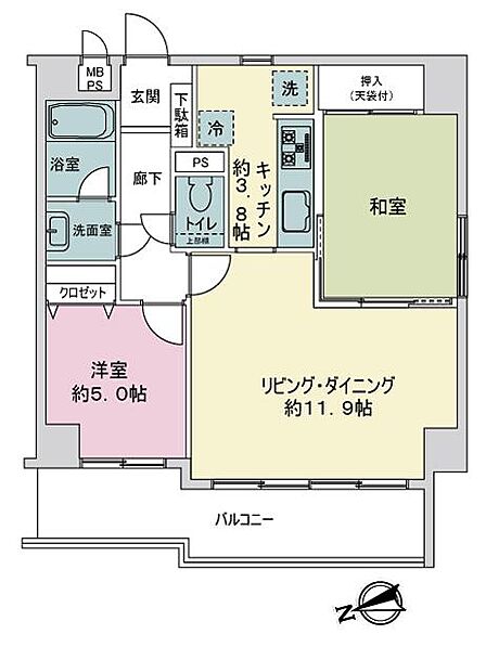 2LDK 間取り