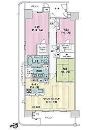 なんばセントラルプラザリバーガーデン 3LDKの間取図画像
