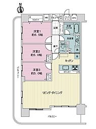 ペルル東仙台2 3LDKの間取り