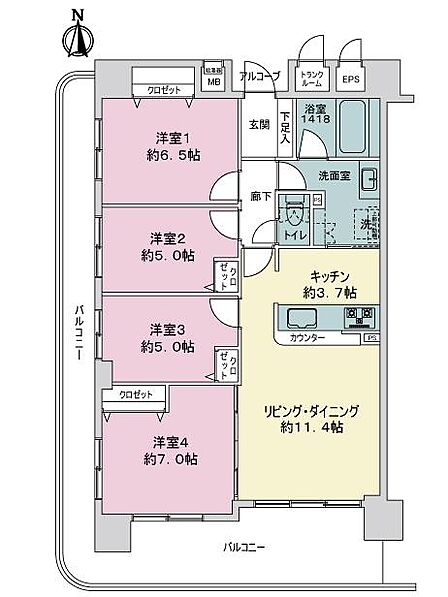 4LDK 間取り