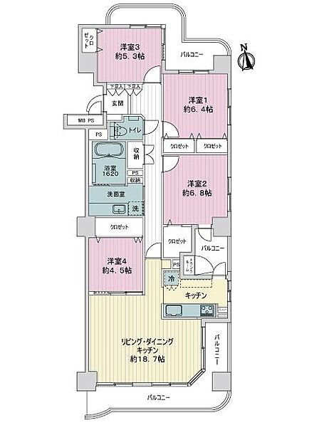 4LDK 間取り