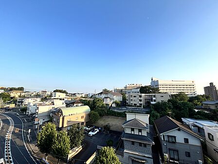 南面バルコニーから南向きの眺望