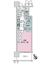 ソシオザ・プライド新白島 1Kの間取図画像