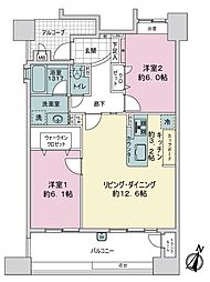 アダージュ薬院弐番館 2LDKの間取図画像