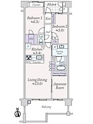 ローレルコート門戸厄神 3LDKの間取図画像