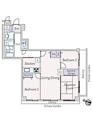 芦屋東スカイマンション 3LDKの間取図画像