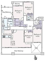 ライオンズマンション香枦園プラージュ 4LDKの間取図画像