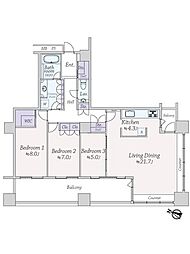 東京レジデンス 3LDKの間取図画像