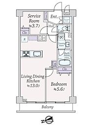 ライオンズマンション神楽坂第3 1SLDKの間取図画像