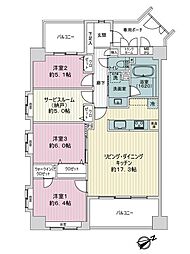 ライオンズヴィアーレ浦和弐番館 3SLDKの間取図画像