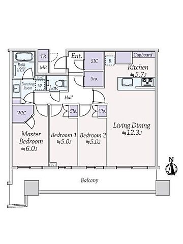 間取り パークタワー晴海 10階/-