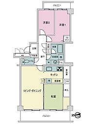 ヴィルヌーブ南越谷A棟 3LDKの間取図画像
