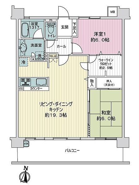 2LDK 間取り
