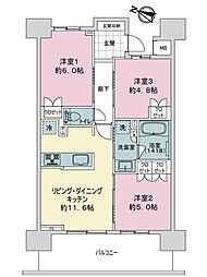 ライオンズ柏旭町サーパスレジデンス 3LDKの間取図画像