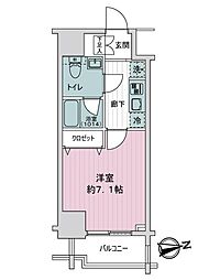 プレール・ドゥーク北千住 1Kの間取図画像