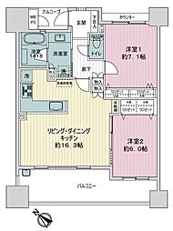 ライオンズガーデン千里丘 2LDKの間取図画像