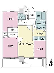 ライオンズマンション柳ケ瀬 3LDKの間取図画像