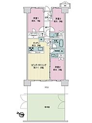 レジデントプレイス西葛西 3LDKの間取図画像