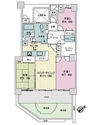 ライオンズガーデンシティ南行徳 3LDKの間取図画像