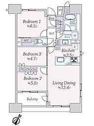 GRAND-SUITE東日本橋スクウェア 3LDKの間取図画像