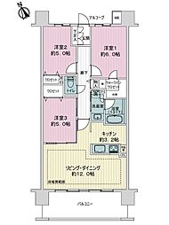 クレストシティタワーズ浦安リバータワー 3LDKの間取図画像