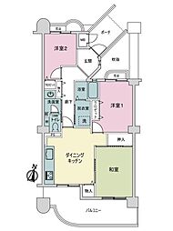メゾンビューハーバーランド 3DKの間取図画像