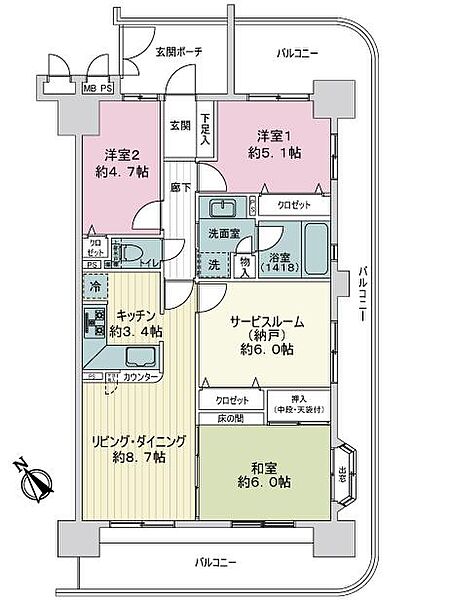 間取りを拡大表示