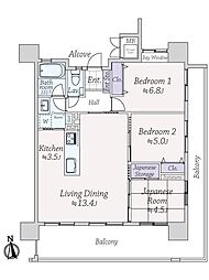 アーバンパレット我如古ヒルズ 3LDKの間取図画像