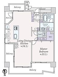 プレミスト北谷プロムナードクルーズ 1LDKの間取図画像