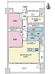 サーパスシティ番町イーストテラス 2SLDKの間取図画像