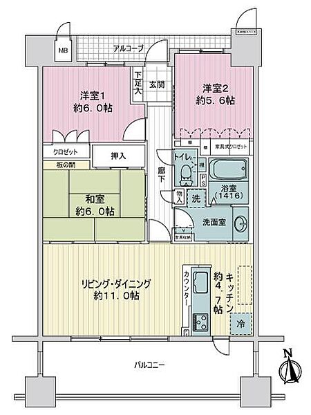 間取りを拡大表示