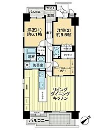 サーパス表町 2SLDKの間取図画像