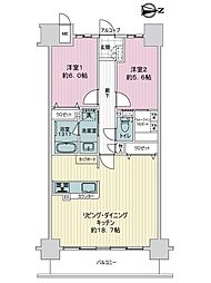 アルファスマート観音寺新町 2LDKの間取図画像