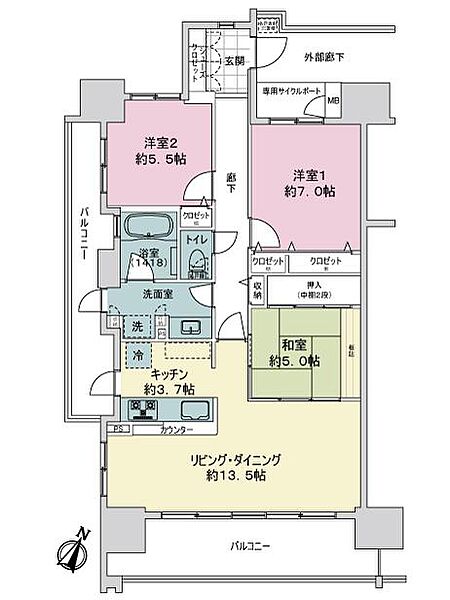 間取りを拡大表示