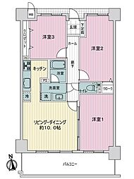 サーパス大橋 3LDKの間取図画像