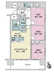 デュオヒルズ福井駅前 3LDKの間取図画像