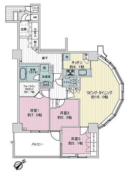 3LDK 間取り
