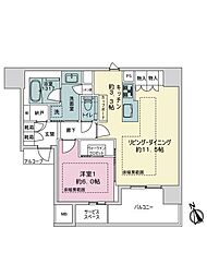 プラウドシティ金沢 1LDKの間取図画像