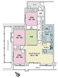 サーパス上足洗 4LDKの間取図画像