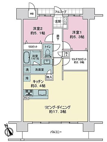 間取り グランドガーデン燕三条駅 3階/-