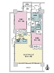 サーパスマツモトウズハシミッドグラン 2LDKの間取図画像