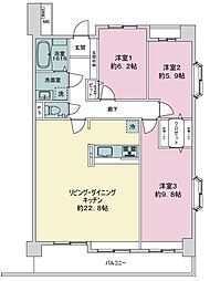 チサンマンション中央公園 3LDKの間取図画像