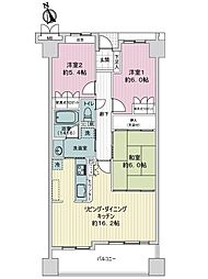 サーパス滑石 3LDKの間取図画像