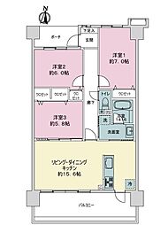 サーパス萩原 3LDKの間取図画像