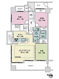 サーパス上の橋 3LDKの間取図画像