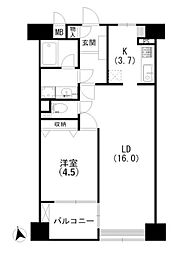 クレフ 1LDKの間取図画像