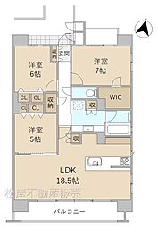 レ・ジェイド袋井駅前(201) 3LDKの間取図画像