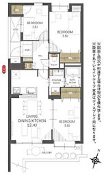 スカイパレス南平台A棟 3LDKの間取図画像