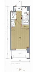 福岡市地下鉄空港線 大濠公園駅 徒歩6分の賃貸マンション 4階ワンルームの間取り