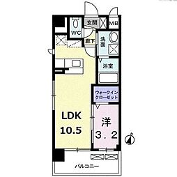 カトレア2 5階1LDKの間取り